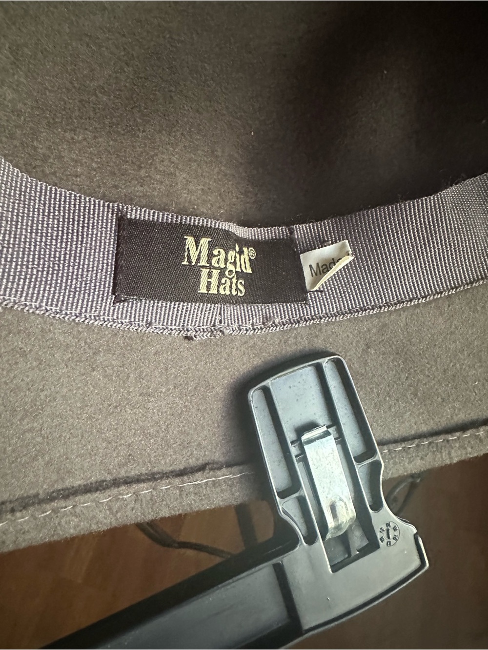 Magid Charcoal Grey Wool Felt Hat with Bow Accent - Picture 6 of 6